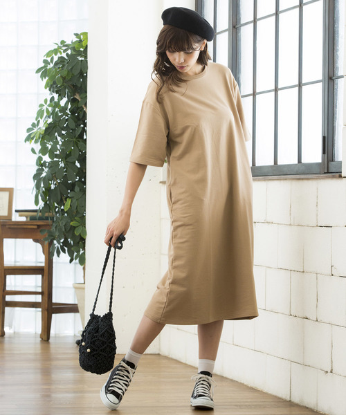 WEGO(ウィゴー)の「WEGO/ミニ裏毛ルーズワンピース(ワンピース・レディース・ブラック/杢グレー/ベージュ・FREE)」の13枚目の写真