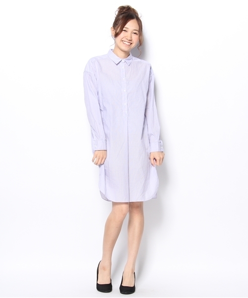 JOURNAL STANDARD relume(ジャーナルスタンダード レリューム)の「ローンシャンブレー ストライプワンピース(ワンピース・レディース・ホワイト/クリアブルー/ホワイト×ホワイト/ブルー系その他/コバルトブルー・FREE)」の1枚目の写真