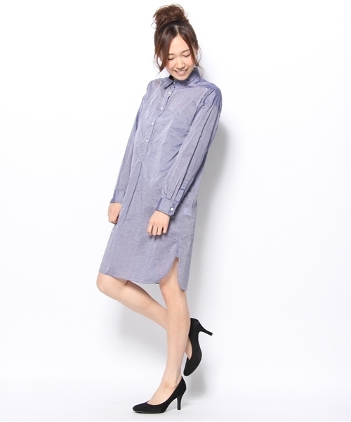 JOURNAL STANDARD relume(ジャーナルスタンダード レリューム)の「ローンシャンブレー ストライプワンピース(ワンピース・レディース・ホワイト/クリアブルー/ホワイト×ホワイト/ブルー系その他/コバルトブルー・FREE)」の5枚目の写真