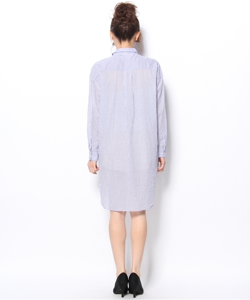 JOURNAL STANDARD relume(ジャーナルスタンダード レリューム)の「ローンシャンブレー ストライプワンピース(ワンピース・レディース・ホワイト/クリアブルー/ホワイト×ホワイト/ブルー系その他/コバルトブルー・FREE)」の8枚目の写真