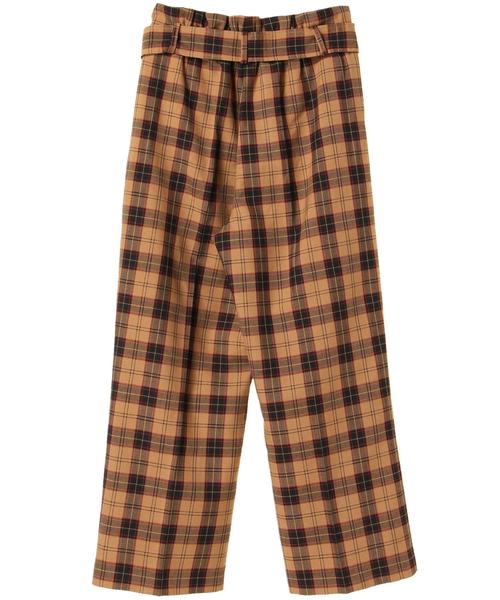 YECCA VECCA（イェッカヴェッカ）の「チェック柄ベルトワイドパンツ（その他パンツ・レディース・ブラック/キャメル・FREE）」の8枚目の写真