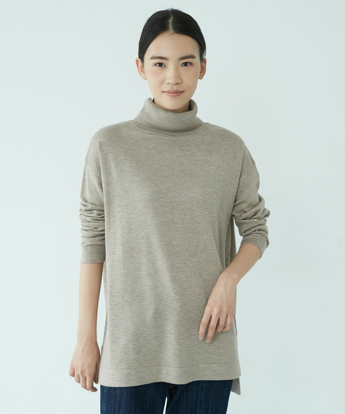 AMERICAN HOLIC（アメリカンホリック）の「Wool混タートルネックニットチュニック（チュニック・レディース・チャコールグレー/ベージュ/ピンク/グリーン/マスタード/モカ/グレー系その他/その他7/ブラック系その他4/ブルー系その他2・FREE）」の5枚目の写真