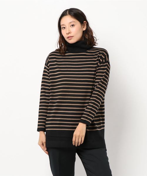 AMERICAN HOLIC（アメリカンホリック）の「Wool混タートルネックニットチュニック（チュニック・レディース・チャコールグレー/ベージュ/ピンク/グリーン/マスタード/モカ/グレー系その他/その他7/ブラック系その他4/ブルー系その他2・FREE）」の2枚目の写真