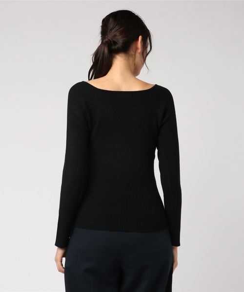 one way（ワンウェイ）の「ハートネックリブニット（ニット/セーター・レディース・ホワイト/ブラック/ボルドー/ブラック系その他/ライトピンク・M）」の6枚目の写真