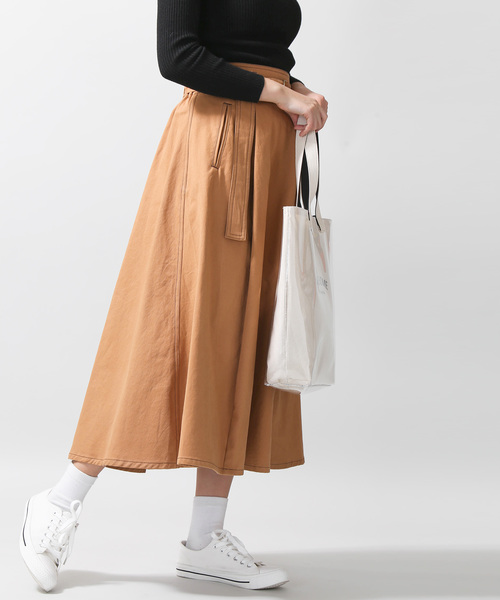 WEGO(ウィゴー)の「WEGO/コントラストステッチツイルフレアスカート(スカート・レディース・ブラック/ベージュ・FREE)」の7枚目の写真
