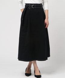 WEGO | WEGO/コントラストステッチツイルフレアスカート(スカート)