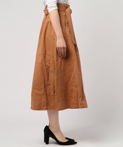 WEGO(ウィゴー)の「WEGO/コントラストステッチツイルフレアスカート(スカート・レディース・ブラック/ベージュ・FREE)」の8枚目の写真