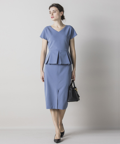Emma Taylor(エマテイラー)の「【STYLEBAR】ニューペプラムドレス(ワンピース)」|サックスブルー