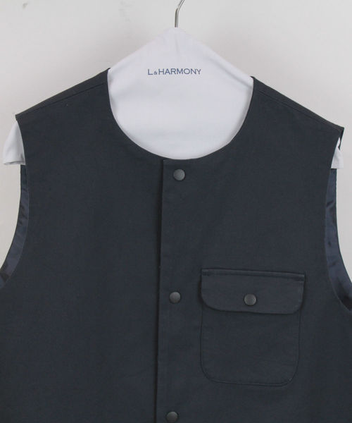 L&HARMONY（エルアンドハーモニー）の「＜L&HARMONY / エルアンドハーモニー＞クルーネックスナップボタンベスト（ベスト・メンズ・ネイビー/グレー・MEDIUM/LARGE）」の11枚目の写真