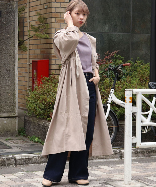 tiptop（ティップトップ）の「ウエスト紐付フードコート（その他アウター・レディース・ブラック/ベージュ/ブラウン/カーキ/グレイッシュベージュ・FREE）」の14枚目の写真