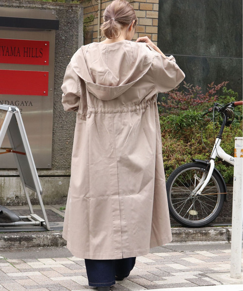 tiptop（ティップトップ）の「ウエスト紐付フードコート（その他アウター・レディース・ブラック/ベージュ/ブラウン/カーキ/グレイッシュベージュ・FREE）」の17枚目の写真