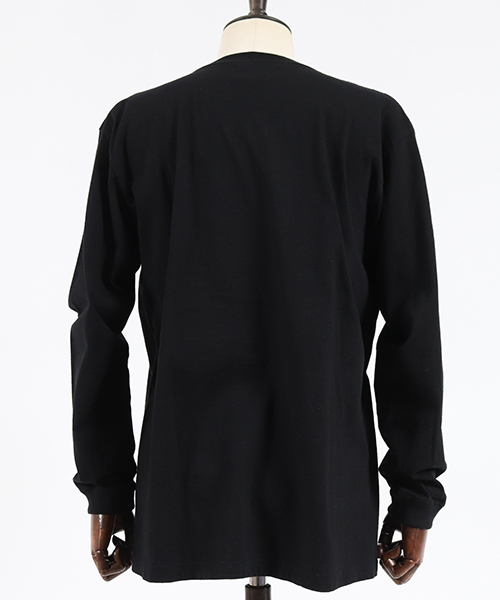 Jih Nunc（ジーヌンク）の「mlt2475-ロングスリーブプリントTシャツ -ENJOY THE WORLD-（Tシャツ/カットソー・メンズ・ホワイト/ブラック・M/L）」の8枚目の写真