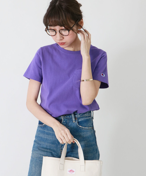 Champion（チャンピオン）の「【Champion】POCKET T-SHIRT（Tシャツ/カットソー・レディース・ホワイト/ブラック/グレー/ネイビー/バイオレット/オートミール/ベージュ/ピンク・M/L）」の13枚目の写真