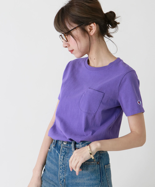 Champion（チャンピオン）の「【Champion】POCKET T-SHIRT（Tシャツ/カットソー・レディース・ホワイト/ブラック/グレー/ネイビー/バイオレット/オートミール/ベージュ/ピンク・M/L）」の14枚目の写真
