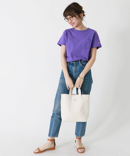 Champion（チャンピオン）の「【Champion】POCKET T-SHIRT（Tシャツ/カットソー・レディース・ホワイト/ブラック/グレー/ネイビー/バイオレット/オートミール/ベージュ/ピンク・M/L）」の15枚目の写真