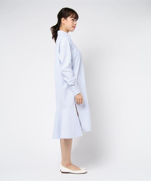 DING（ディング）の「DING/ストライプシャツワンピ－ス（シャツワンピース・レディース・ブラック系その他/ブルー系その他・FREE）」の3枚目の写真