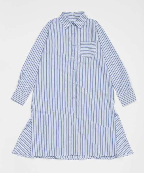 DING（ディング）の「DING/ストライプシャツワンピ－ス（シャツワンピース・レディース・ブラック系その他/ブルー系その他・FREE）」の9枚目の写真