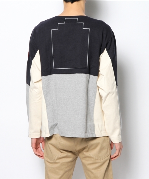 BEAMS(ビームス)の「○C.E / PATCH WORK LONG SREEVE TEE(Tシャツ/カットソー・メンズ・グレー/ネイビー・LARGE/SMALL/MEDIUM)」の11枚目の写真