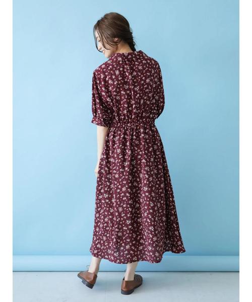 earth music&ecology（アースミュージックアンドエコロジー）の「花柄開襟ワンピース＊（ワンピース・レディース・ブラック/ブラウン/ボルドー・FREE）」の16枚目の写真