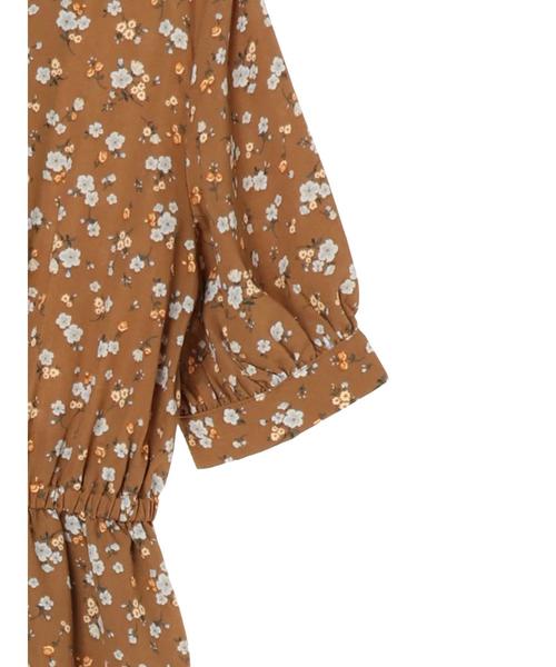 earth music&ecology（アースミュージックアンドエコロジー）の「花柄開襟ワンピース＊（ワンピース・レディース・ブラック/ブラウン/ボルドー・FREE）」の5枚目の写真