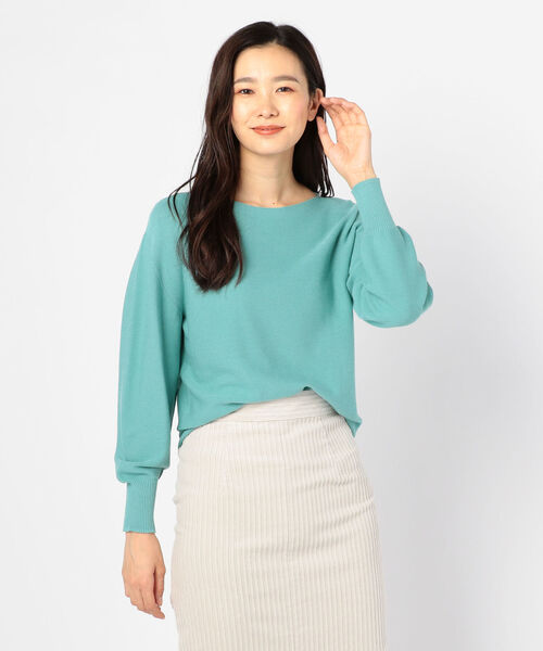 NOLLEY’S(ノーリーズ)の「ボートネックホールガーメントプルオーバーニット(ニット/セーター・レディース・ピンク/ブルー/アイボリー/ミント/ラベンダー・2)」の3枚目の写真