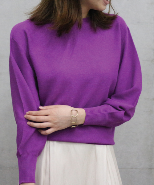 NOLLEY’S(ノーリーズ)の「ボートネックホールガーメントプルオーバーニット(ニット/セーター・レディース・ピンク/ブルー/アイボリー/ミント/ラベンダー・2)」の1枚目の写真