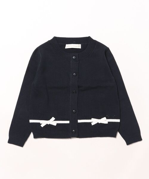 2点セット　カネコイサオ　カーディガン　花モチーフ　コットン　綿　リボン　黒 2点セットカネコイサオカーディガン花モチーフコットン綿リボン黒