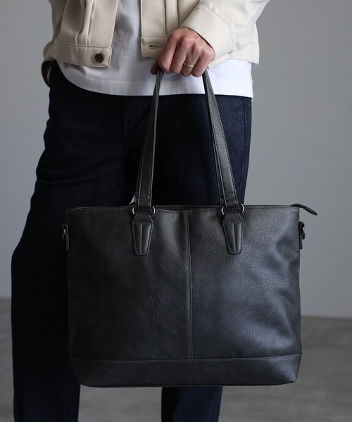 セール】【グッシオ ウォーモ】PUレザー 2WAYシンプルトートバッグ