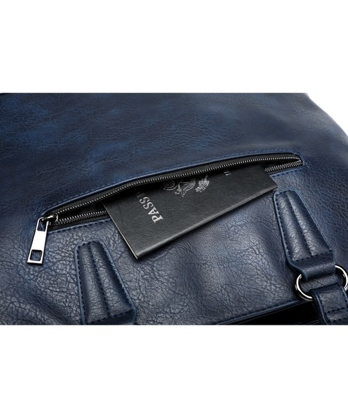 GUSCIO UOMO（グッシオ ウォーモ）の「【グッシオ ウォーモ】PUレザー　２WAYシンプルトートバッグ（ビジネスバッグ・メンズ・ブラック/ネイビー/ブラウン/グレー・FREE）」の12枚目の写真