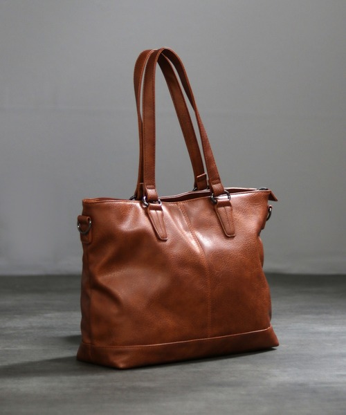 セール】【グッシオ ウォーモ】PUレザー 2WAYシンプルトートバッグ