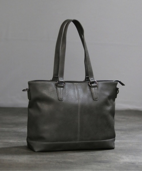 GUSCIO UOMO（グッシオ ウォーモ）の「【グッシオ ウォーモ】PUレザー　２WAYシンプルトートバッグ（ビジネスバッグ・メンズ・ブラック/ネイビー/ブラウン/グレー・FREE）」の17枚目の写真