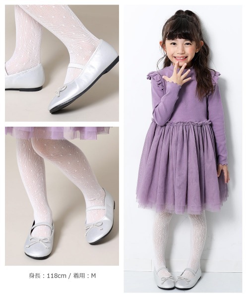 devirock（デビロック）の「ドットタイツ（タイツ/ストッキング・キッズ・ホワイト・S/M/L）」の4枚目の写真