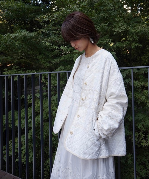 セール 仔ぐまうっかり森をでる ジャケット Jksp2139 01 をセール価格で購入できます Haupia Haupia ハウピア のノーカラージャケット 仔ぐまうっかり森をでる ジャケット ノーカラージャケット Haupia ハウピア のファッション