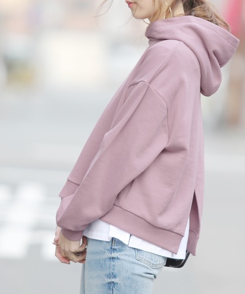 reca（レカ）の「バックスリットパーカー（パーカー・レディース・ブラック/オートミール/杢グレー/ブルー系その他/ラベンダー・M）」の5枚目の写真