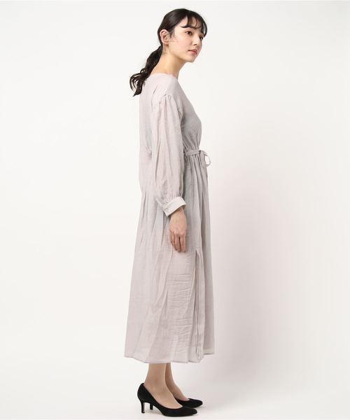 ＪＵＧＬＡＮＳ（ユグランス）の「＿レーヨンスラブガーゼ カシュクールガウンワンピース（ワンピース・レディース・モカ/アイボリー/グレー/ホワイト・FREE）」の5枚目の写真
