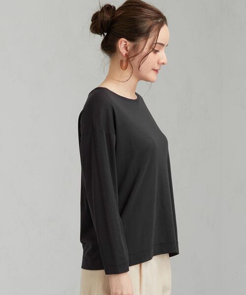 green label relaxing（グリーンレーベルリラクシング）の「FM フライス シアー ロングスリーブ プルオーバー カットソー（Tシャツ/カットソー・レディース・オフホワイト/パープル/ダークグレー・FREE）」の6枚目の写真