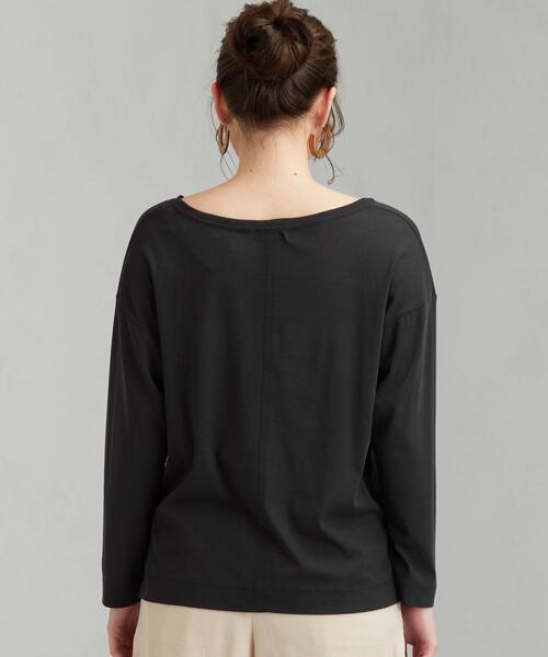 green label relaxing（グリーンレーベルリラクシング）の「FM フライス シアー ロングスリーブ プルオーバー カットソー（Tシャツ/カットソー・レディース・オフホワイト/パープル/ダークグレー・FREE）」の5枚目の写真