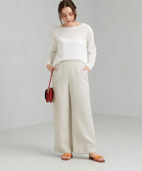 green label relaxing（グリーンレーベルリラクシング）の「FM フライス シアー ロングスリーブ プルオーバー カットソー（Tシャツ/カットソー・レディース・オフホワイト/パープル/ダークグレー・FREE）」の16枚目の写真