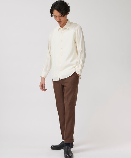 MR.OLIVE（ミスターオリーブ）の「【MR.OLIVE】センタープレステーパードパンツ / M-18102（スラックス・メンズ・ブラック/ブラウン・MEDIUM/LARGE/X-SMALL/SMALL）」の12枚目の写真