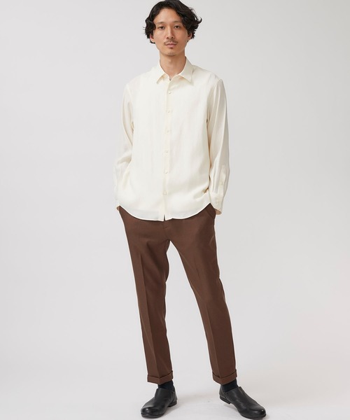 MR.OLIVE（ミスターオリーブ）の「【MR.OLIVE】センタープレステーパードパンツ / M-18102（スラックス・メンズ・ブラック/ブラウン・MEDIUM/LARGE/X-SMALL/SMALL）」の14枚目の写真