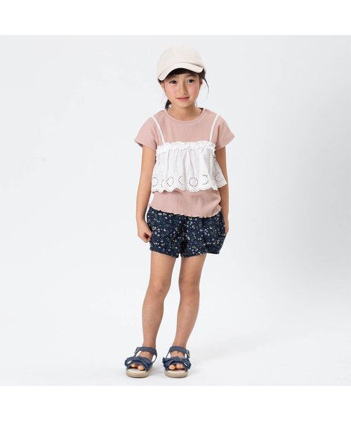 apres les cours（アプレレクール）の「/レースビスチェTシャツ（Tシャツ/カットソー・キッズ・ピンク/ネイビー/その他2・90/110/140/100/120/130/80）」の4枚目の写真