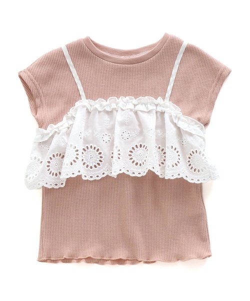 apres les cours（アプレレクール）の「/レースビスチェTシャツ（Tシャツ/カットソー・キッズ・ピンク/ネイビー/その他2・90/110/140/100/120/130/80）」の6枚目の写真