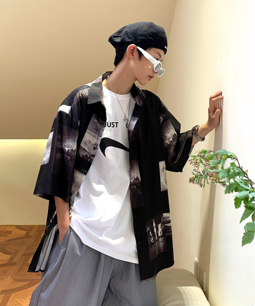 セール】【neos -sellect design-】ルーズシルエット フォト プリント 