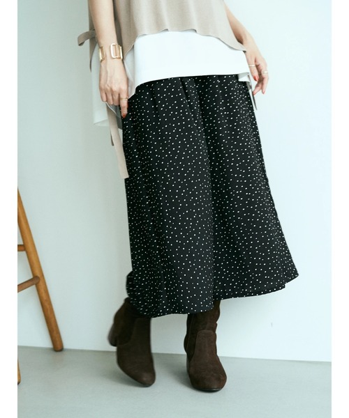earth music&ecology（アースミュージックアンドエコロジー）の「タックフレアスカーチョ ＊（その他パンツ・レディース・ネイビー/イエロー/キャメル/ドット/ブルーグリーン/ブラック系その他5・FREE）」の10枚目の写真