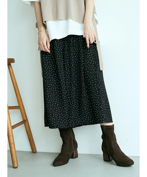 earth music&ecology（アースミュージックアンドエコロジー）の「タックフレアスカーチョ ＊（その他パンツ・レディース・ネイビー/イエロー/キャメル/ドット/ブルーグリーン/ブラック系その他5・FREE）」の11枚目の写真