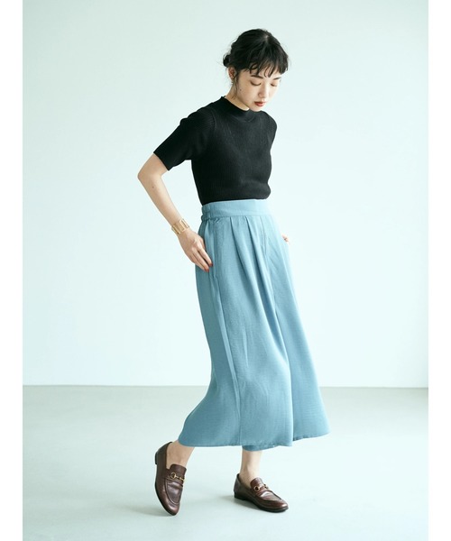 earth music&ecology（アースミュージックアンドエコロジー）の「タックフレアスカーチョ ＊（その他パンツ・レディース・ネイビー/イエロー/キャメル/ドット/ブルーグリーン/ブラック系その他5・FREE）」の21枚目の写真