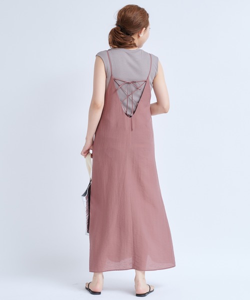 DouDou（ドゥドゥ）の「バックレースアップセットワンピースAW（ワンピース・レディース・レッド系その他/ベージュ/ブラック・FREE）」の3枚目の写真