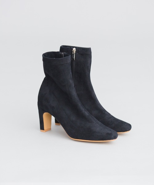 prose verse（プロズヴェール）の「スクエアトゥストレッチショートブーツ（ブーツ・レディース・ブラック/ブラック系その他/アイボリー/モカ・SMALL/MEDIUM/LARGE/X-LARGE）」の3枚目の写真