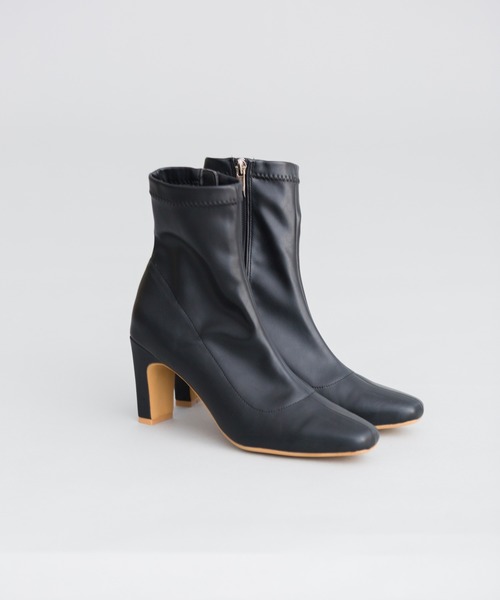 prose verse（プロズヴェール）の「スクエアトゥストレッチショートブーツ（ブーツ・レディース・ブラック/ブラック系その他/アイボリー/モカ・SMALL/MEDIUM/LARGE/X-LARGE）」の2枚目の写真