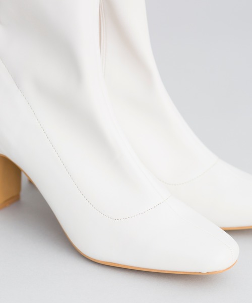 prose verse（プロズヴェール）の「スクエアトゥストレッチショートブーツ（ブーツ・レディース・ブラック/ブラック系その他/アイボリー/モカ・SMALL/MEDIUM/LARGE/X-LARGE）」の6枚目の写真